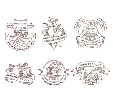 Retro farm fresh labels, badges and design elements 