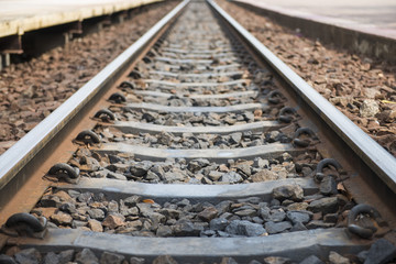 old railroad tracks at railway station