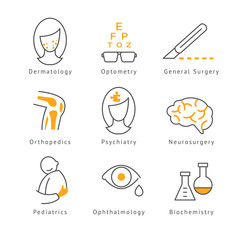 Colored Medical Health Care Icons 