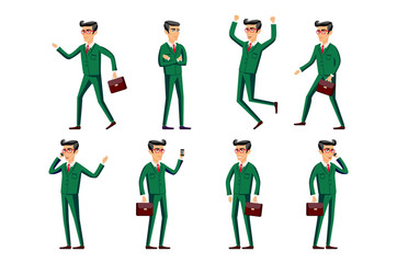 Collection of business people illustrations in different poses