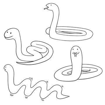 vector set of snake