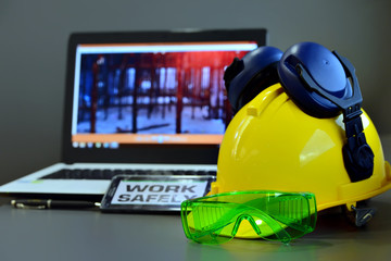 Construction  concept , Security functions in the refinery. Always wear safety equipment and...