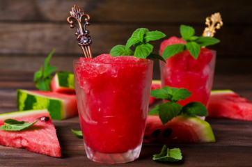 Homemade sorbet of watermelon