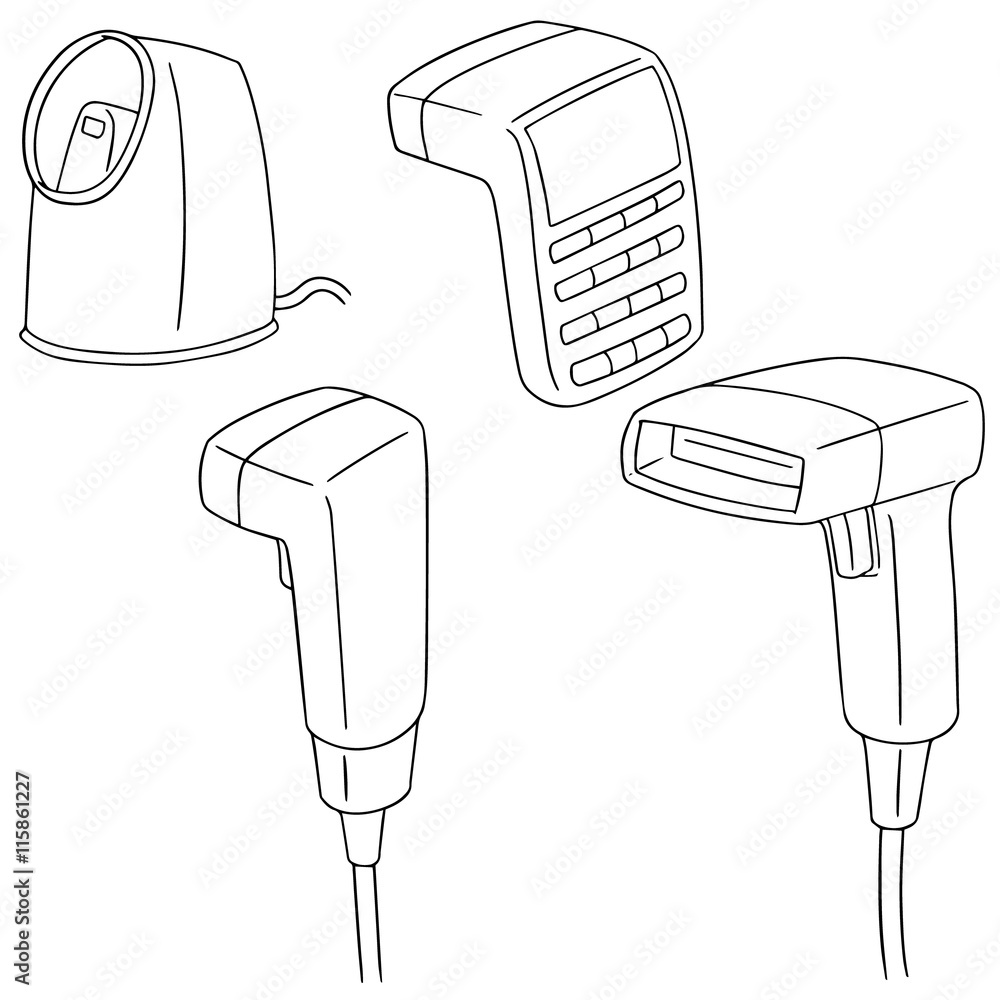 Sticker vector set of barcode reader