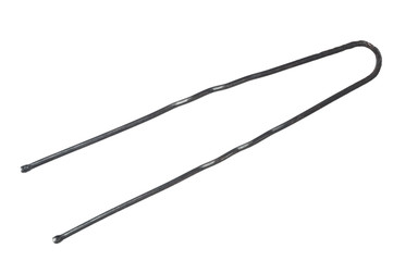 Black metal hairpin isolated on white