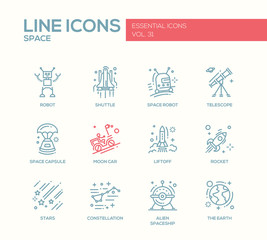 The Space - line design icons set