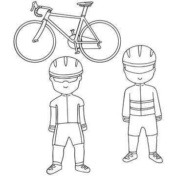 vector set of cyclist