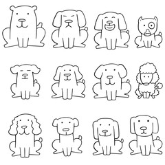 vector set of dog