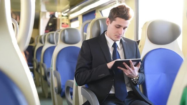 Using digital tablet in train