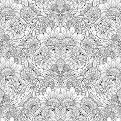 Vector Seamless Monochrome Ornate Pattern
