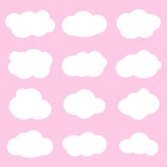 Vector illustration of clouds collection.