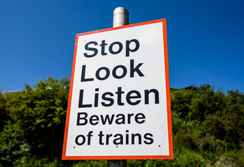 Obraz premium Railway Warning Sign