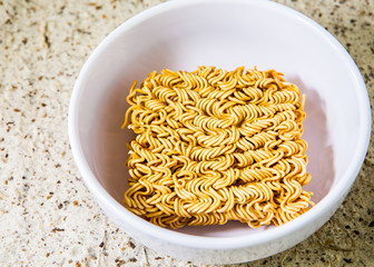 instant noodle in bowl