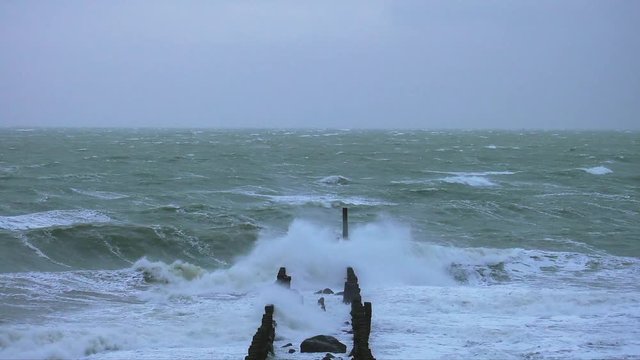 Breakwater during storm