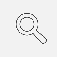 Search. Line Icon Vector. Magnifying glass Sign isolated on white background. Flat design style