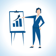 Illustration Of Businesswoman Giving Presentation