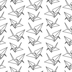 Vector illustration of origami paper bird pattern