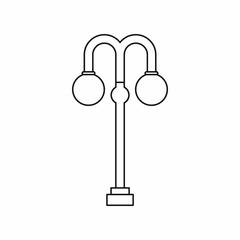 Street lamp icon in outline style. Light symbol isolated vector illustration