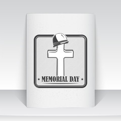 Happy Memorial day. The celebration of patriotic celebration of America. Detailed elements. Typographic labels, stickers, logos and badges. Sheet of white paper.