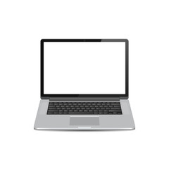 Fototapeta premium Vector Laptop with blank white screen, notebook mock up