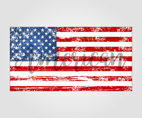 Flag american grunge style vector illustration