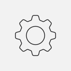 Settings. Line Icon Vector. Cog sign isolated on white background. Flat design style