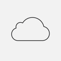 Cloud. Line Icon Vector. Sign isolated on white background. Flat design style