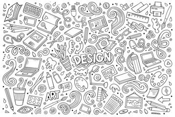 Vector set of design theme items