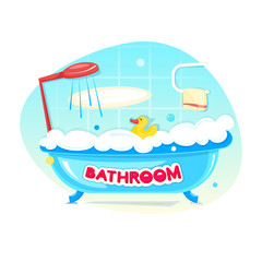 Bathroom concept design, vector illustration