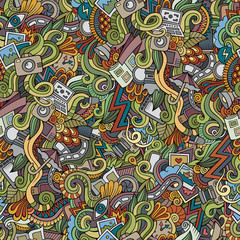 Cartoon hand-drawn doodles photography seamless patterns