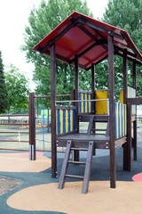 Fototapeta na wymiar Playground in a schoolyard without children