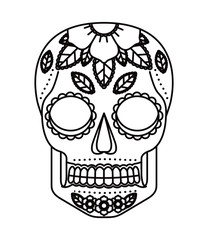skull and flowers tattoo isolated icon design, vector illustration  graphic 