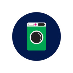 Vector icon on the white backgrounds in circles washing machine