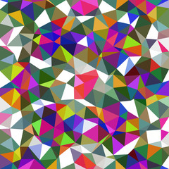 Kaleidoscopic low poly triangle style vector mosaic background