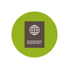 stylish icon in color circle international passport