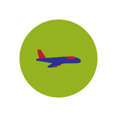 stylish icon in color circle travel airplane