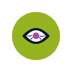 stylish icon in color circle eye problems