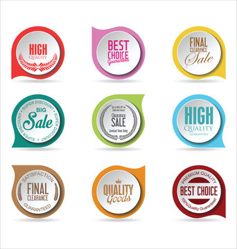 Modern badges colorful collection 