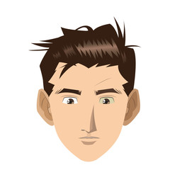 flat design face of young man icon vector illustration