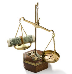 Gold more Powerful than Dollars Concept
