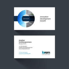 Vector business card template with geometric shape and overlap e