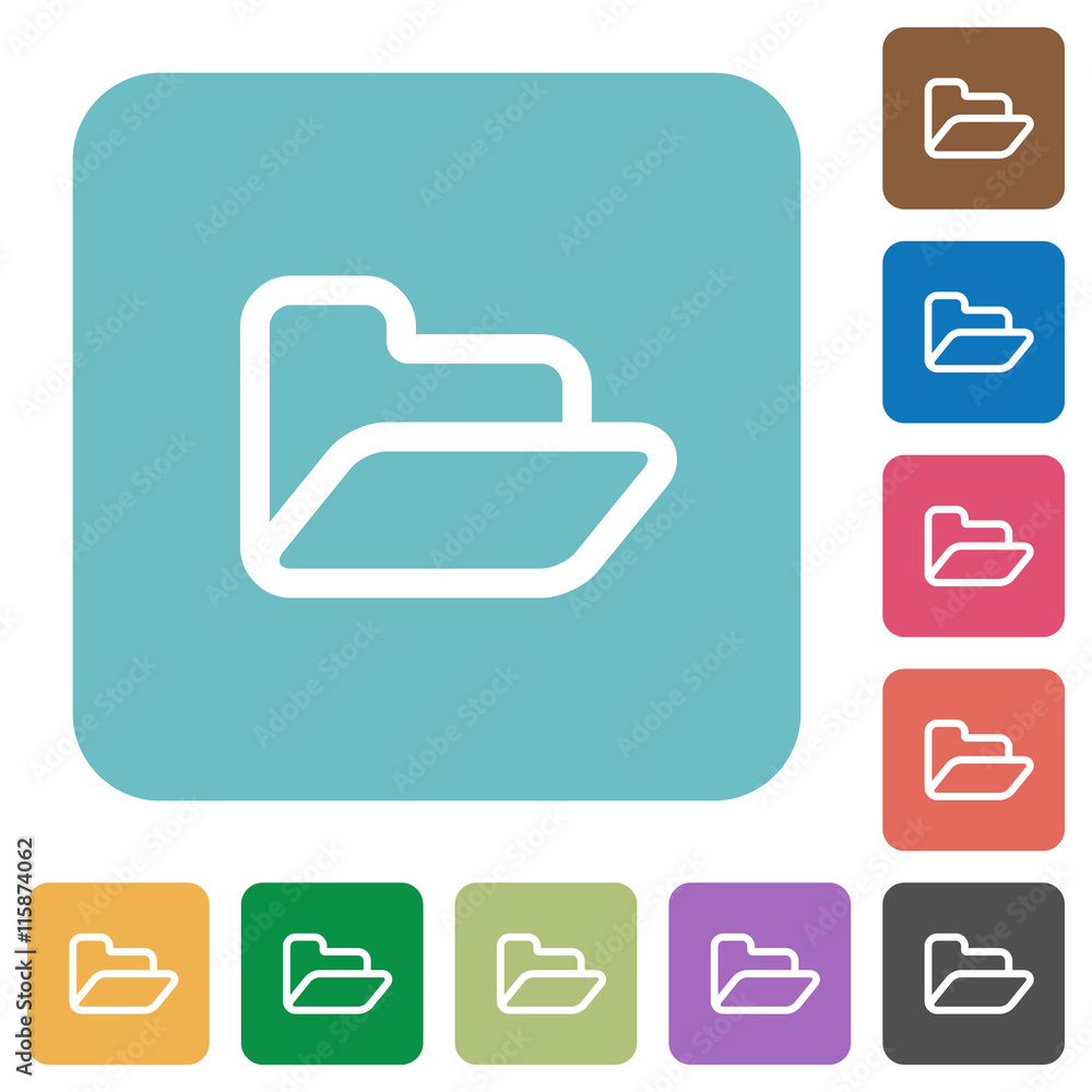 Poster flat open folder symbol icons