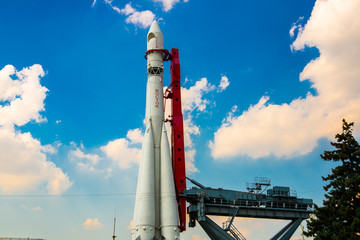 Space rocket in VDNH park in Moscow, Russia