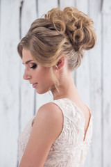 hair styling, bare back