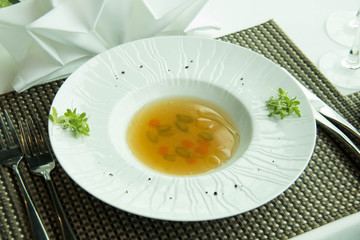  Consomm soup with Vegetable