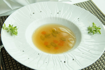  Consomm soup with Vegetable