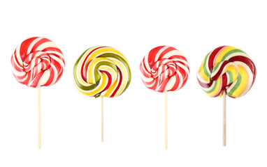 Sweet candies isolated on a white, collage