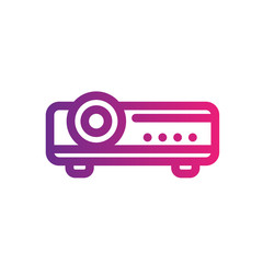 Projector line icon isolated on white