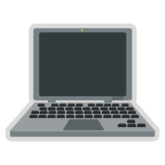 flat design laptop frontview icon vector illustration