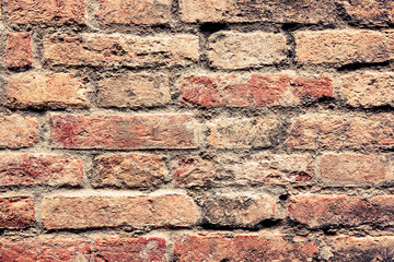 Old red brick wall textures and backgrounds